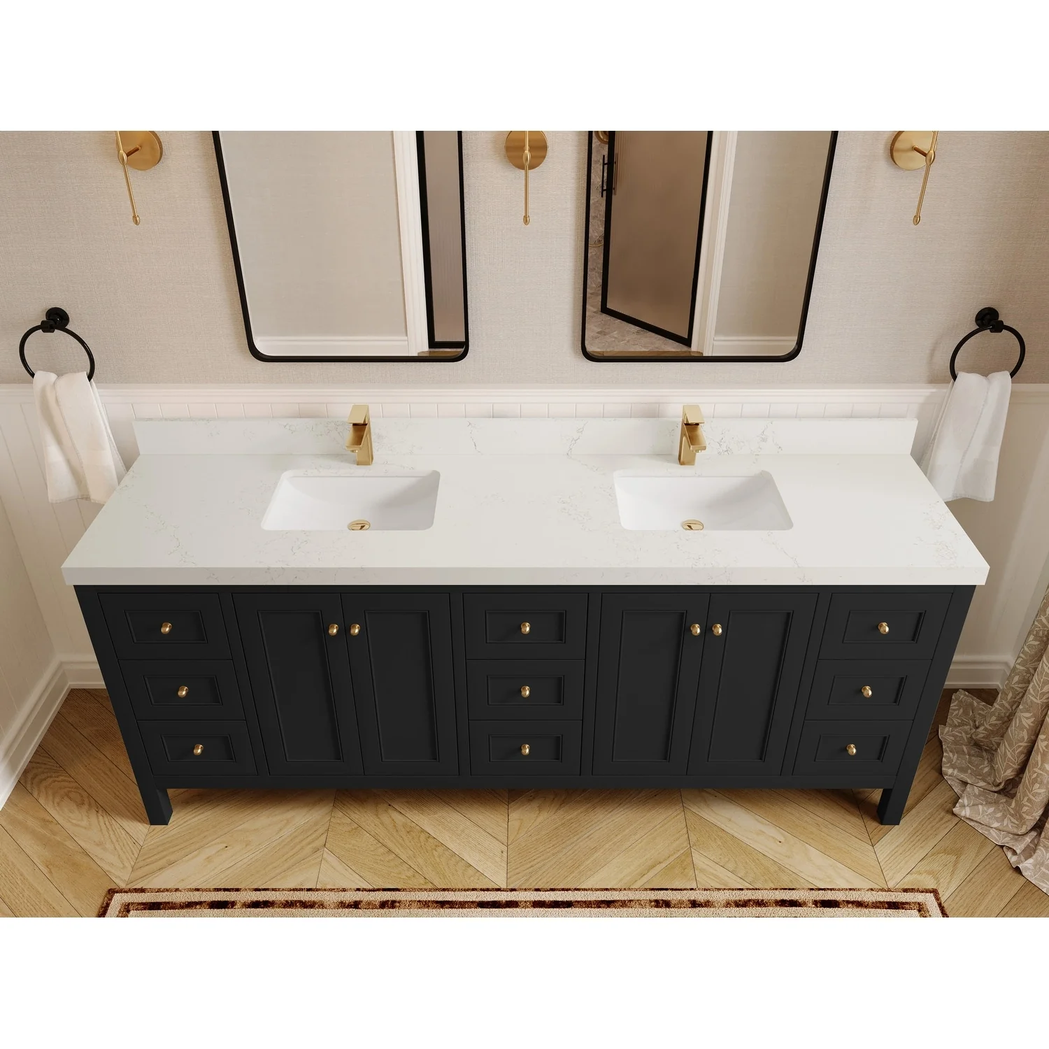 Willow Collections 84 in. W x 22 in. D Nashville Double Bowl Sink Bathroom Vanity with Countertop