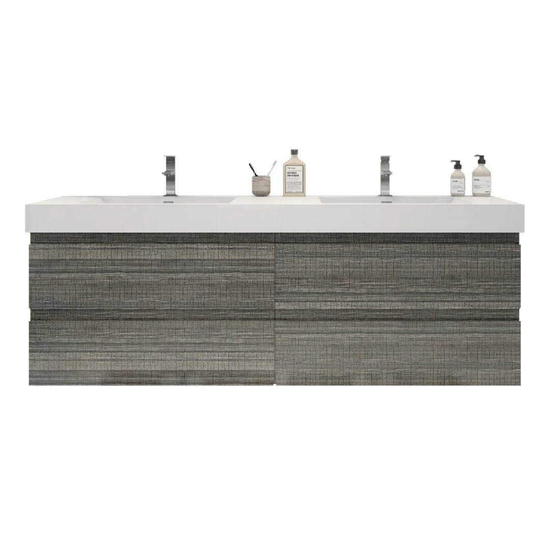 Baillie 72'' Wall-Mounted Vanity with Double Reinforced Acrylic Sink