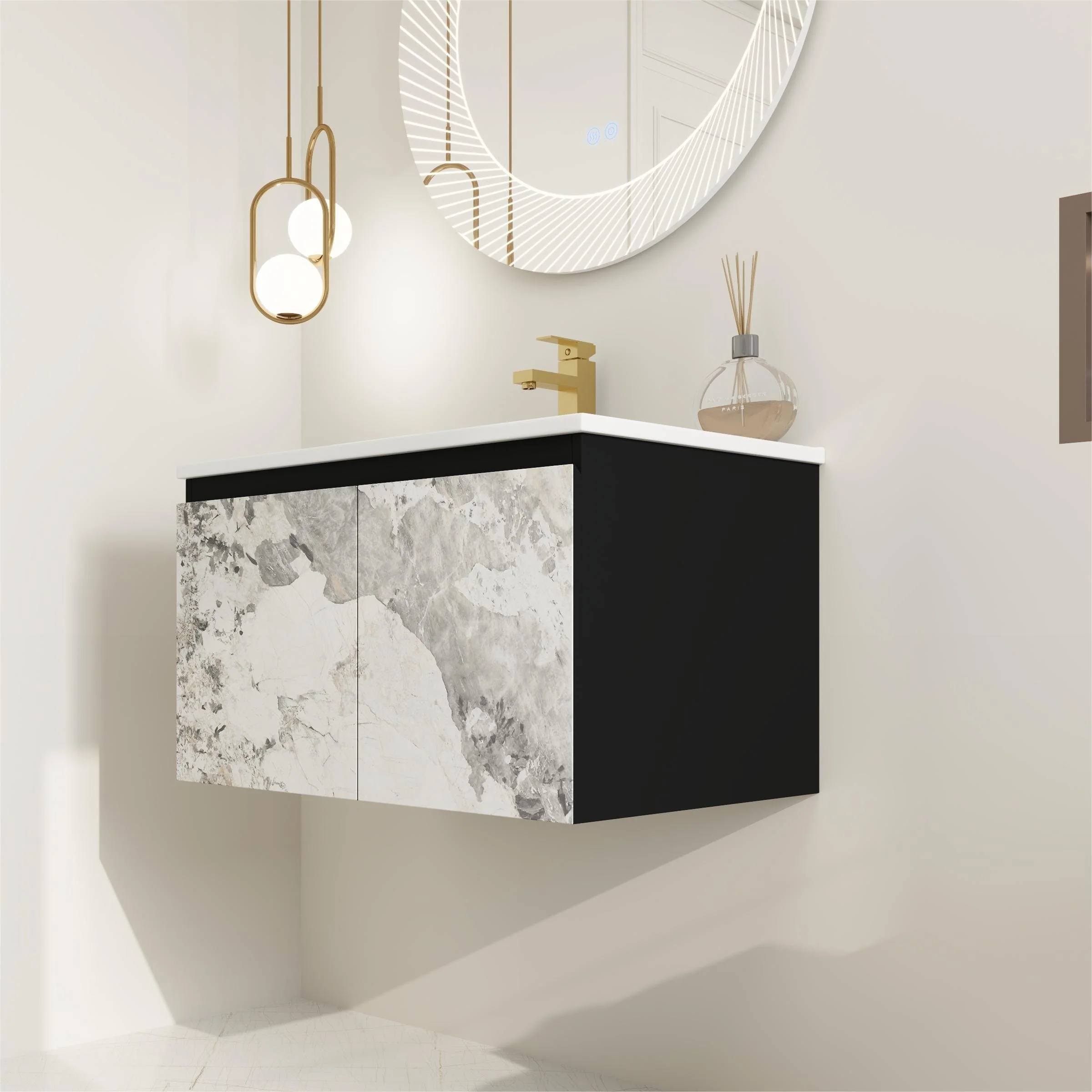 BNK 24/30/48 Inch Double Sink Bathroom Vanity with Soft Close Door