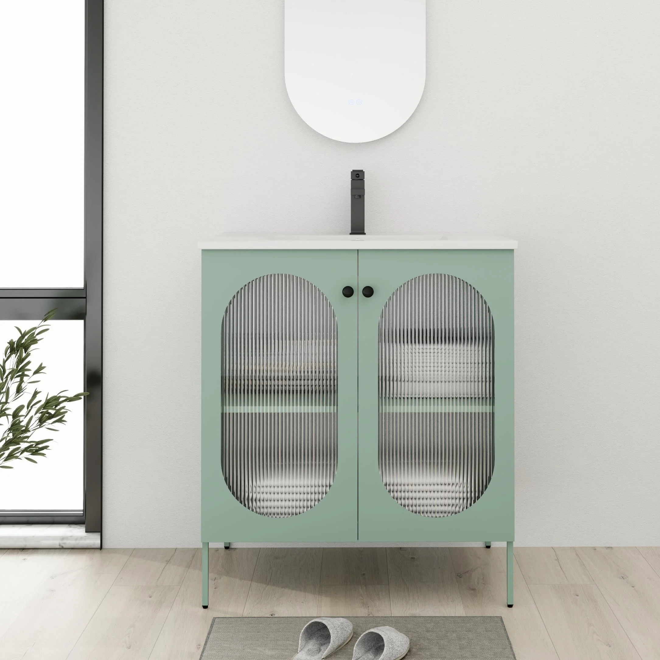 Bathroom Vanity With Sink In 30 Inch, Freestanding Bathroom Vanity With Soft Close Door