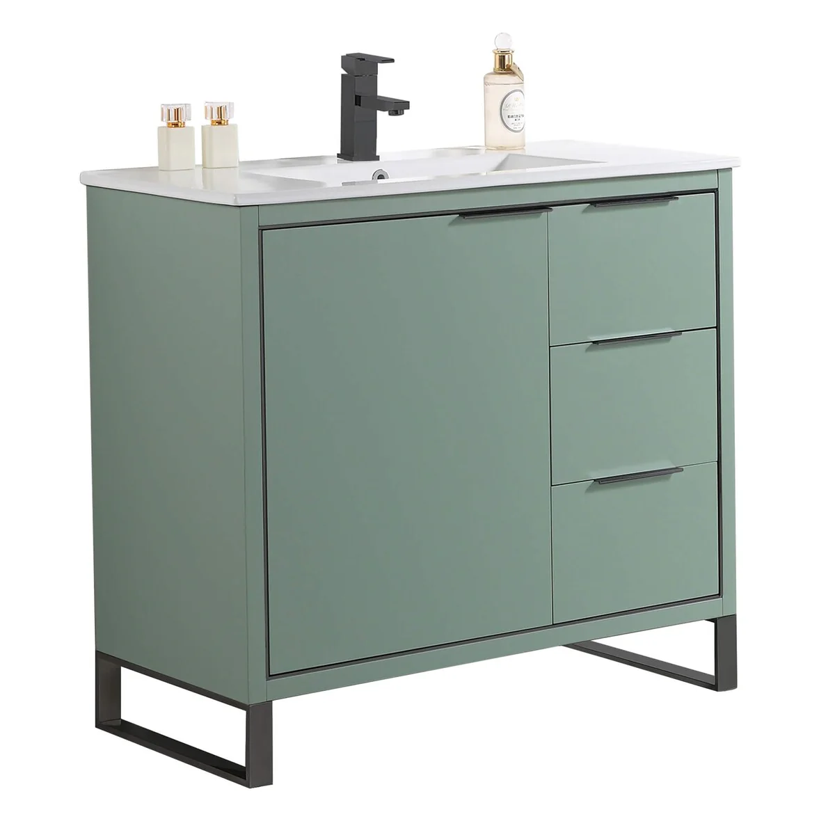 Fine Fixtures Opulence Collection Bathroom Vanity with White Ceramic Sink