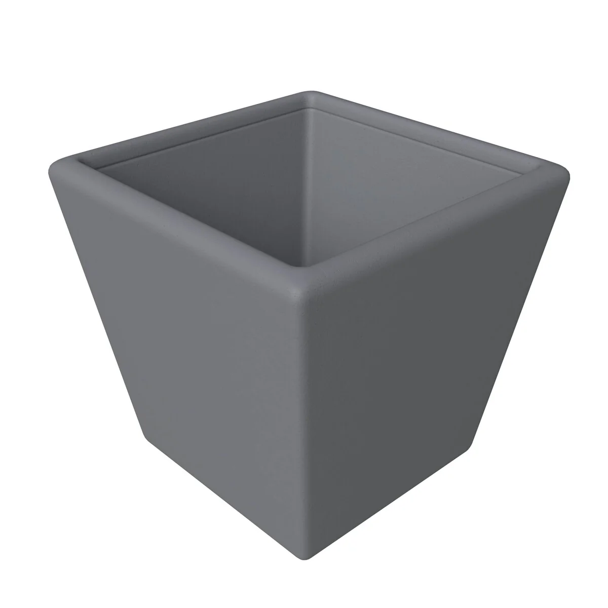 Blossom Fiberstone Tapered Square Planter, Modern Weather-Resistant Indoor/Outdoor Pot with Drainage by LeisureMod