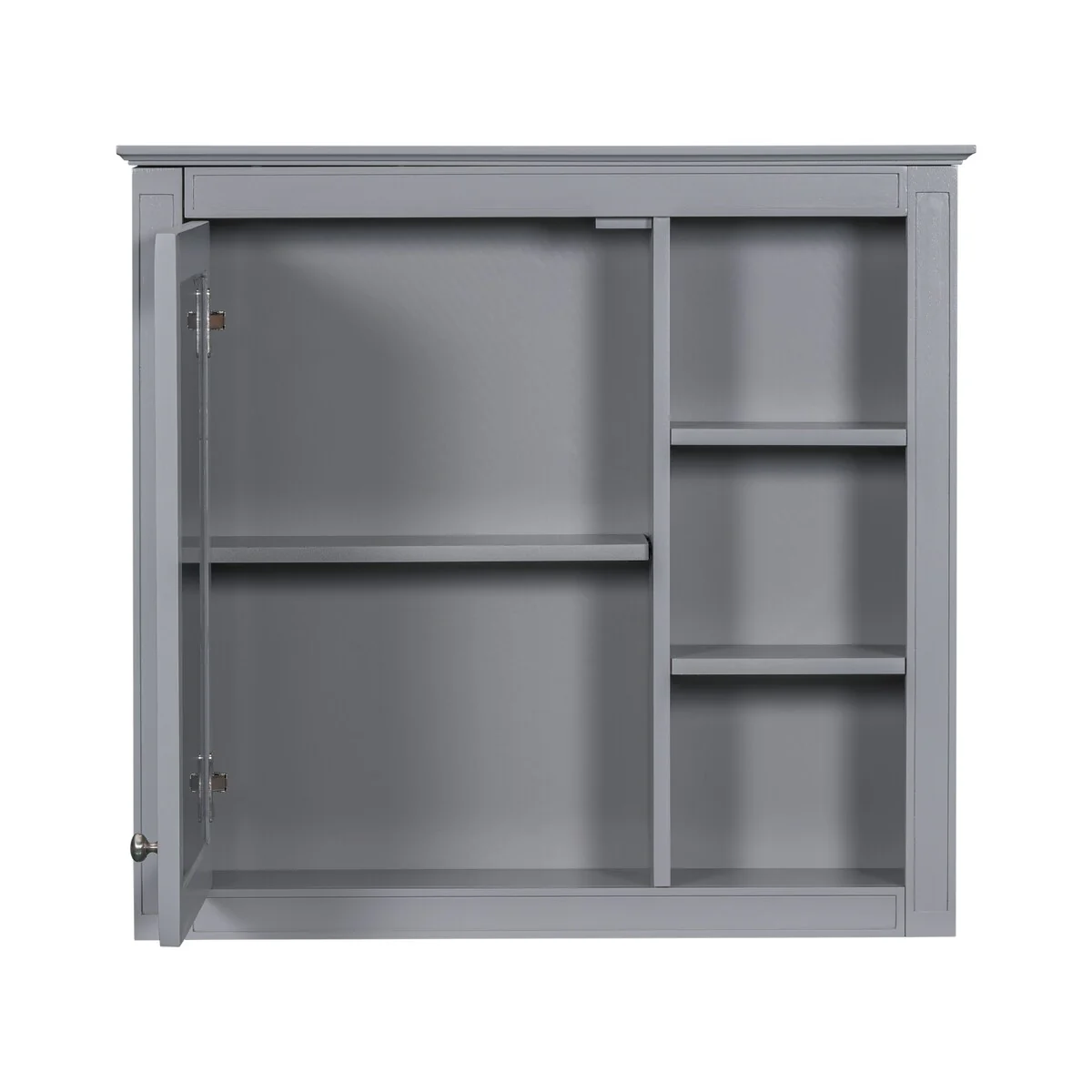 30'' x 28'' Wall Mounted Bathroom Storage Cabinet, Modern Bathroom Wall Cabinet with Mirror,Mirror Cabinet with 3 Open Shelves