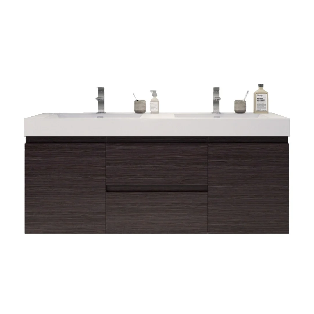 Baillie 60'' Wall-Mounted Vanity with Double Reinforced Acrylic Sink