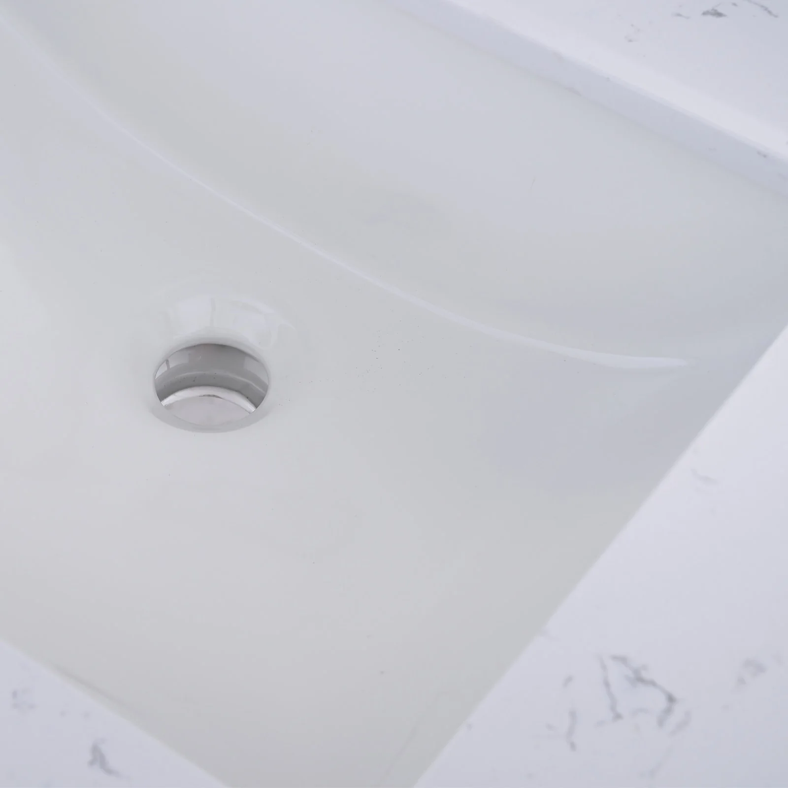 PROOX Bath Cultured Marble Vanity Top Undermount Rectangle Sink Backsplash Included