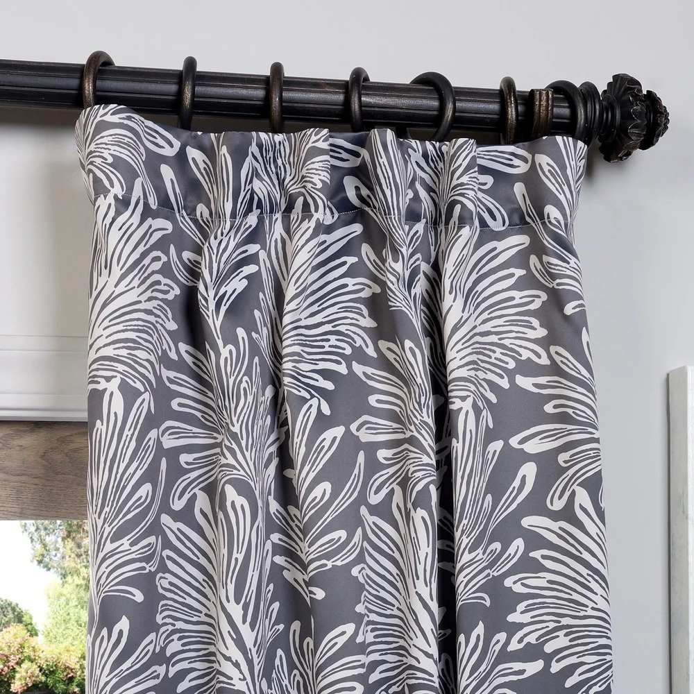 Exclusive Fabrics Palm Room Darkening Curtain Panel Pair