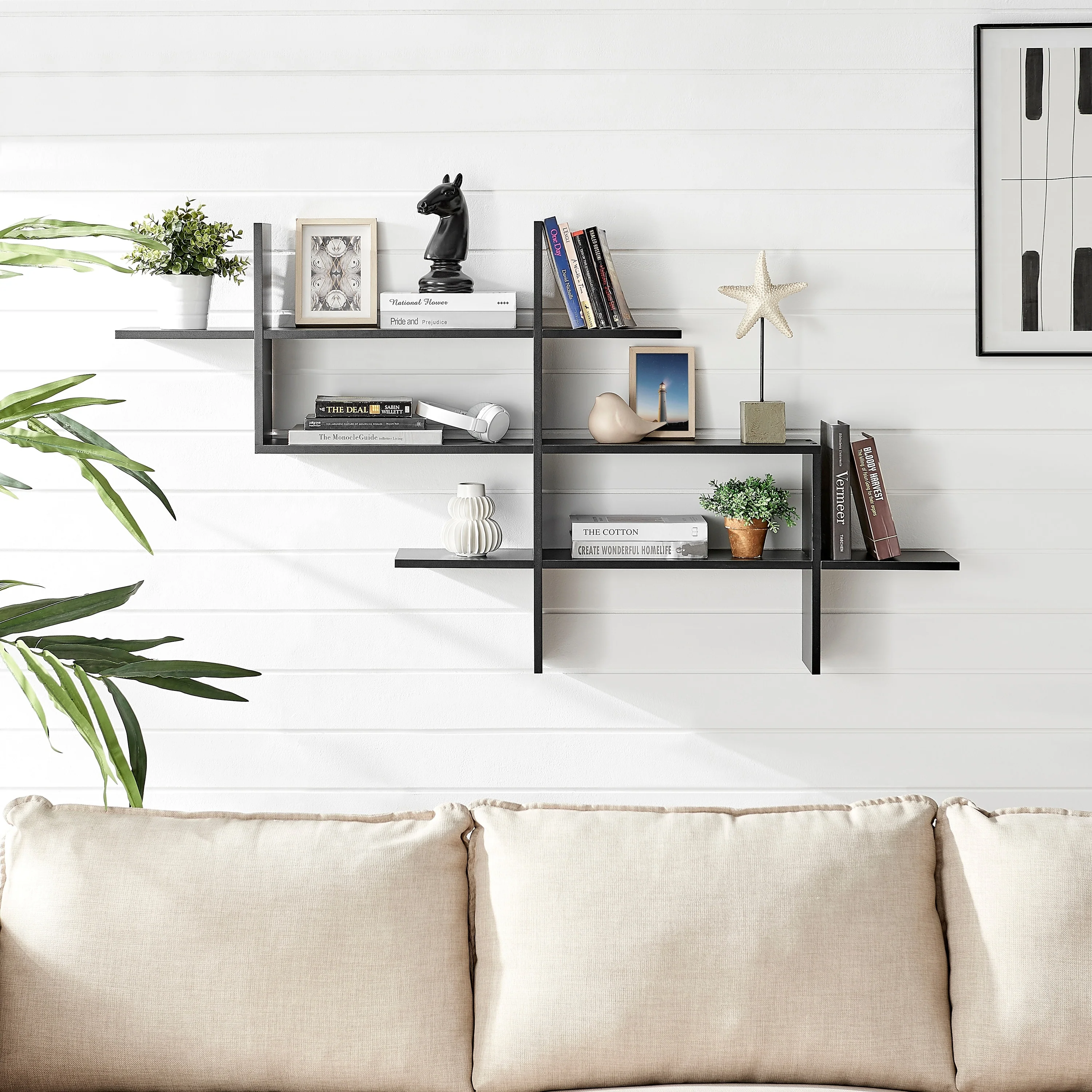Danya B. 3-Tier Wall Mount Ladder Shelf with Criss Cross Design