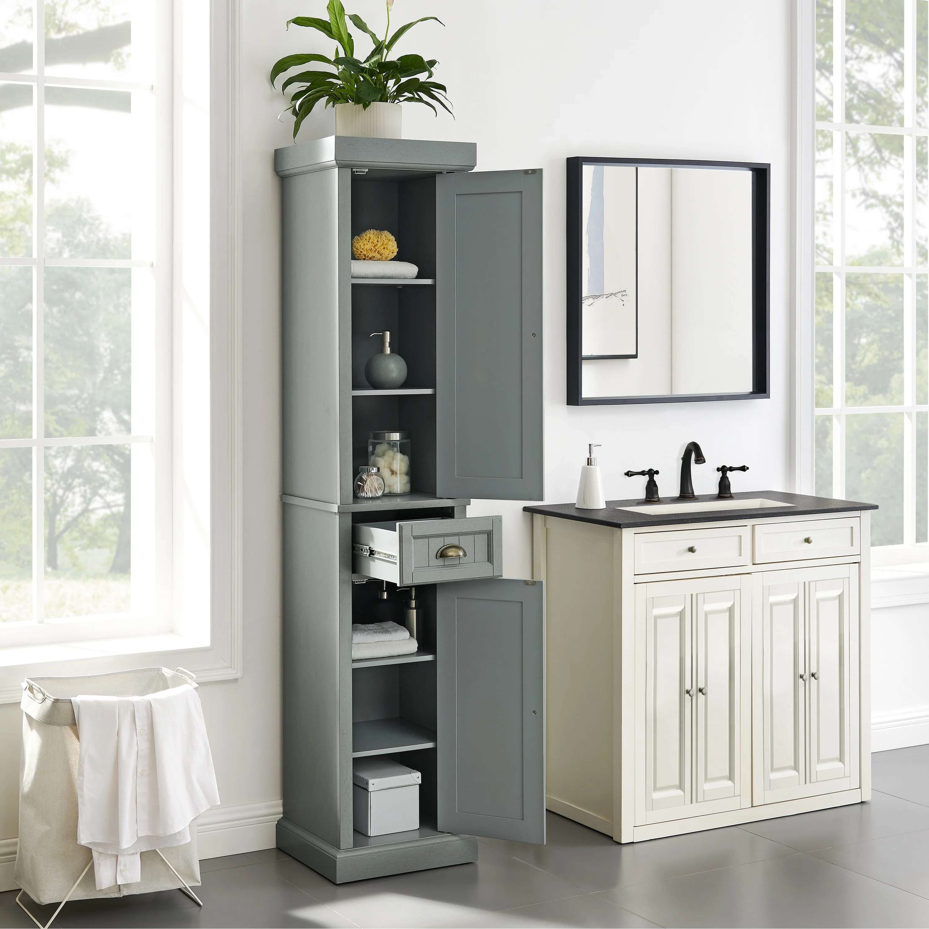 Crosley Seaside Tall Linen Cabinet