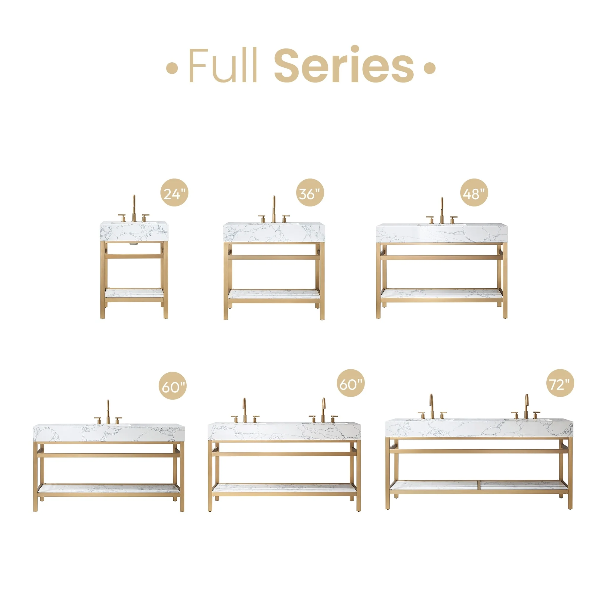 Ecija Bath Vanity, Metal Support with Composite Stone Top, no Mirror