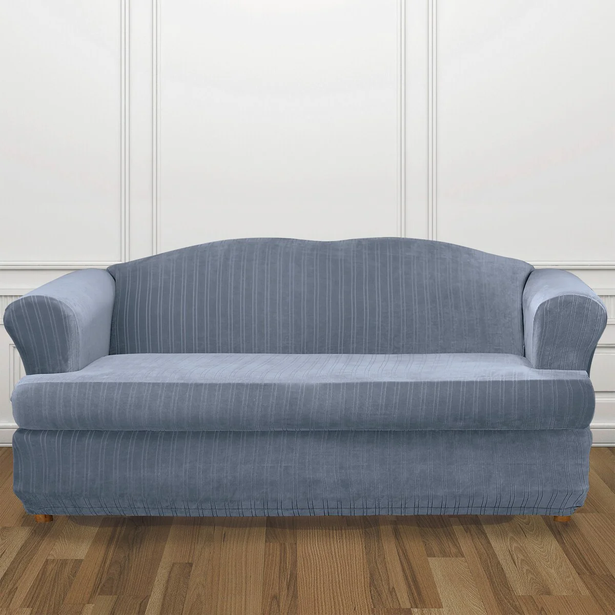 SureFit Stretch Pinstripe 2 Piece T Cushion Sofa Slipcover