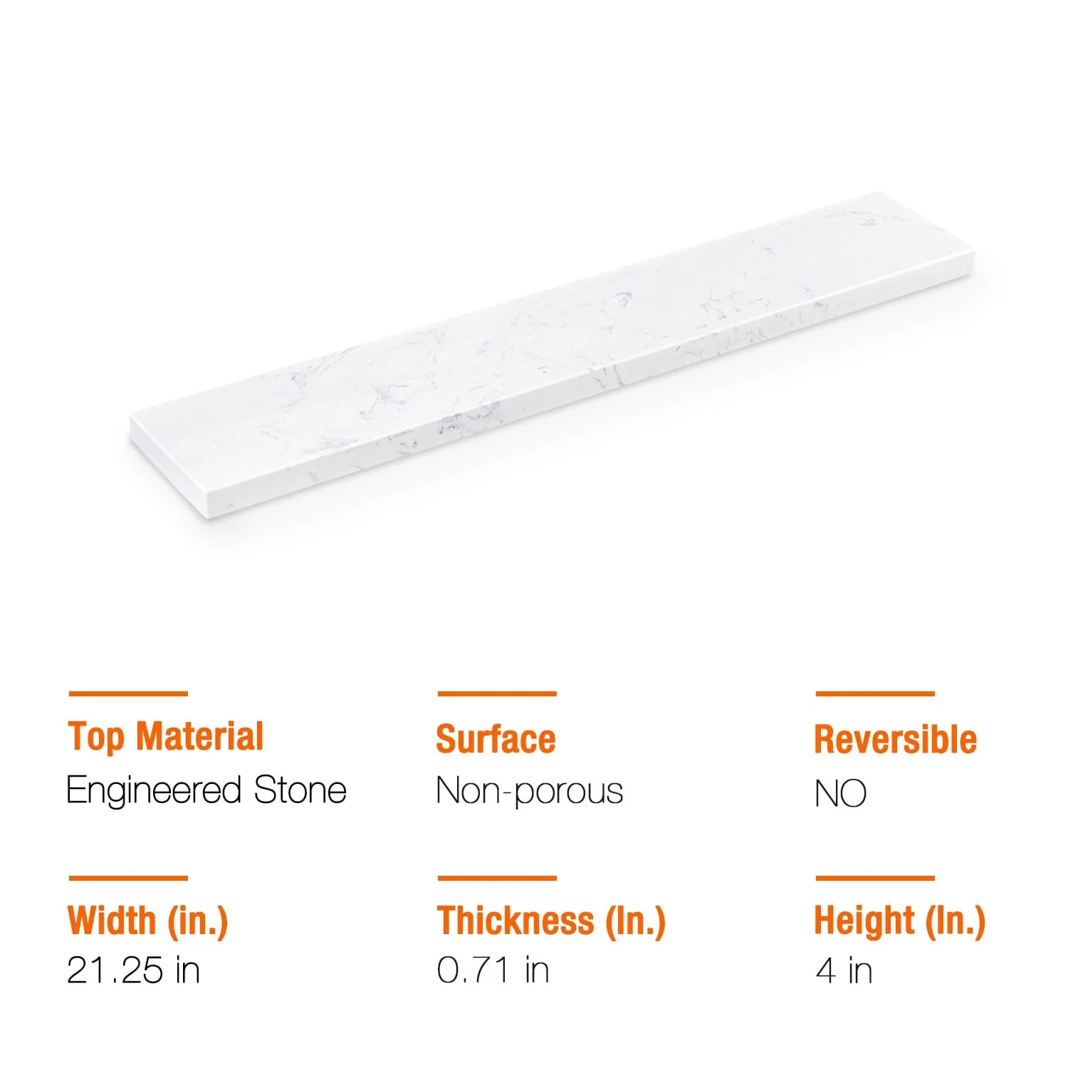 PROOX Cultured Marble Bathroom Vanity Top Backsplash Sidesplash