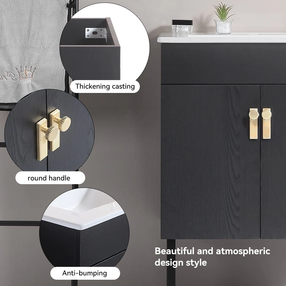 Bathroom Vanity with Metal Leg, White Ceramic Basin & 2 Soft Close Doors