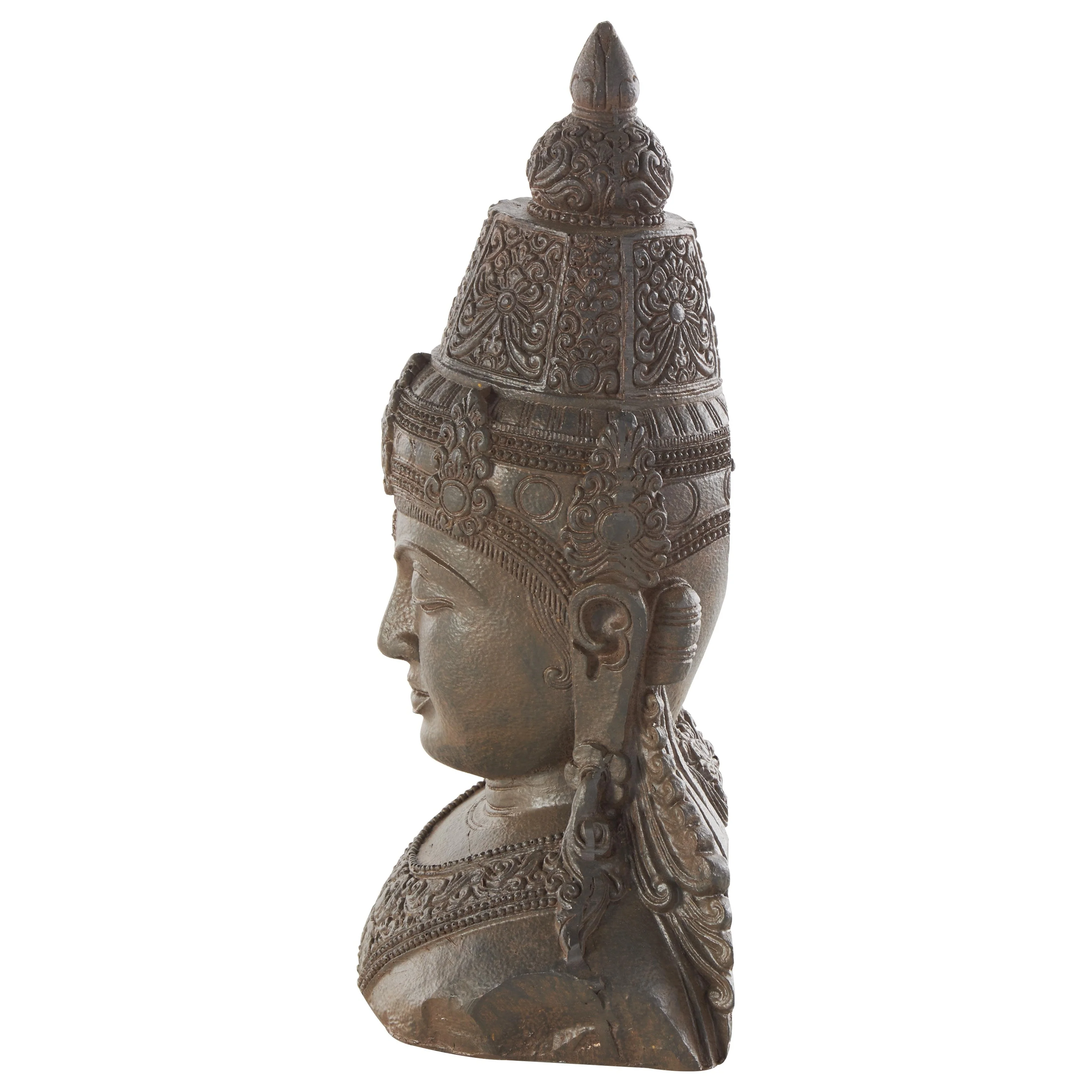 Resin Buddha Weathered Decorative Bookends with Intricate Carvings - Set of 2 Bronze - Roche River Decor