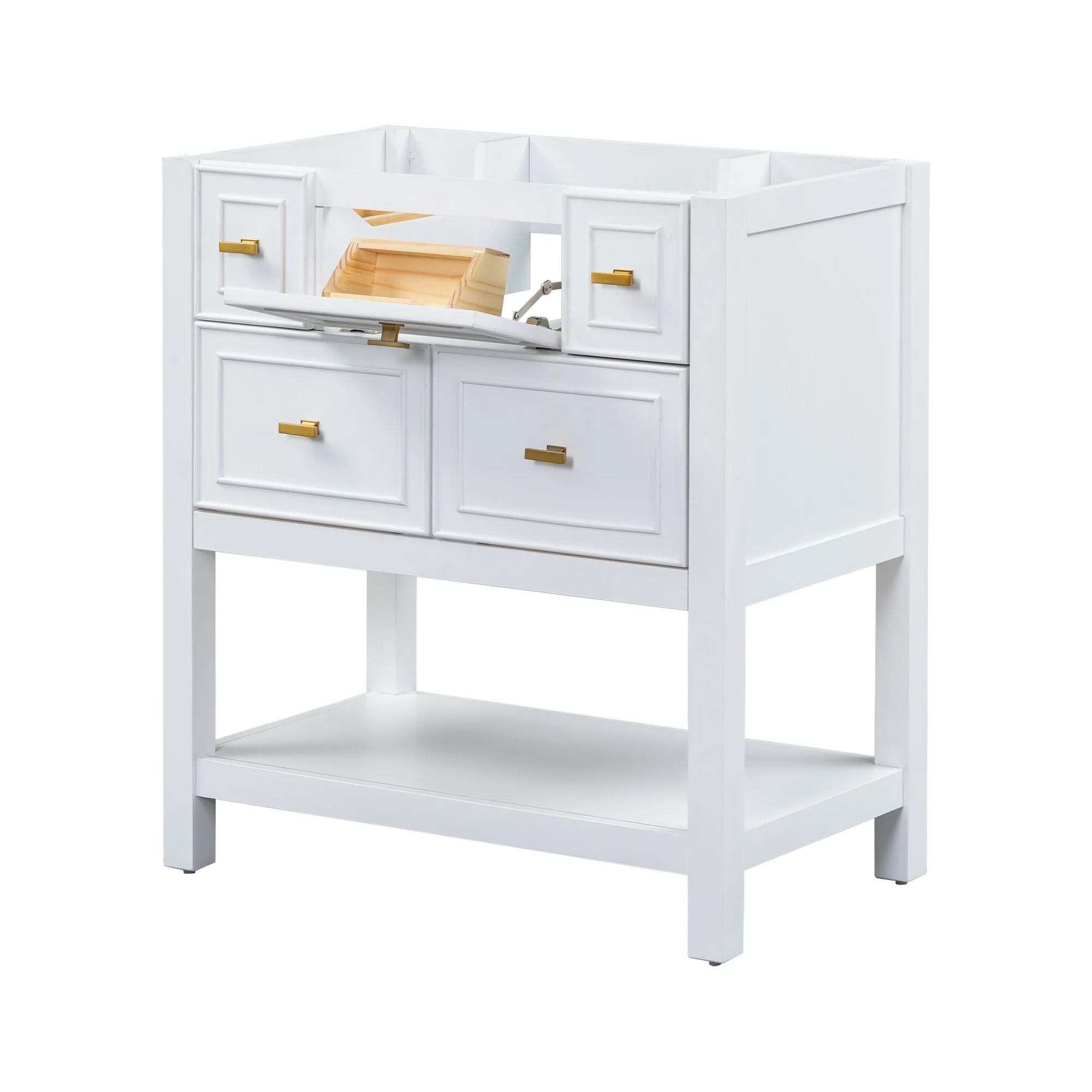 Free Standing Single Bathroom Vanity with 5 Drawers Bathroom Storage Cabinet