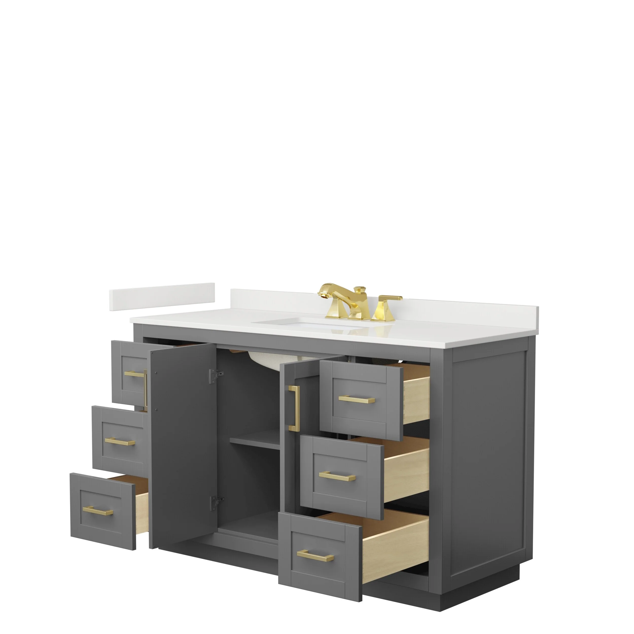 Miranda 54-inch Single Vanity, Quartz Top