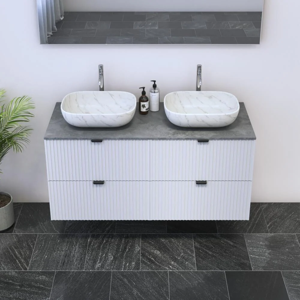 Nicole 4S 120 Double Sink Floating Bathroom Vanity (48