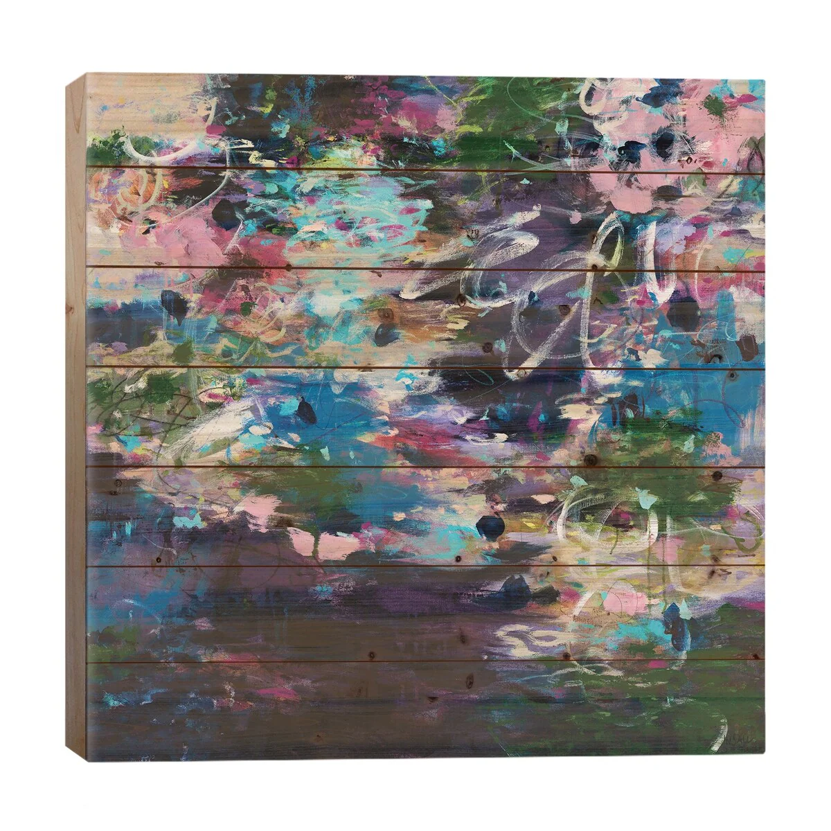 In All Time And Space Print On Wood by Paulette Insall - Multi-Color