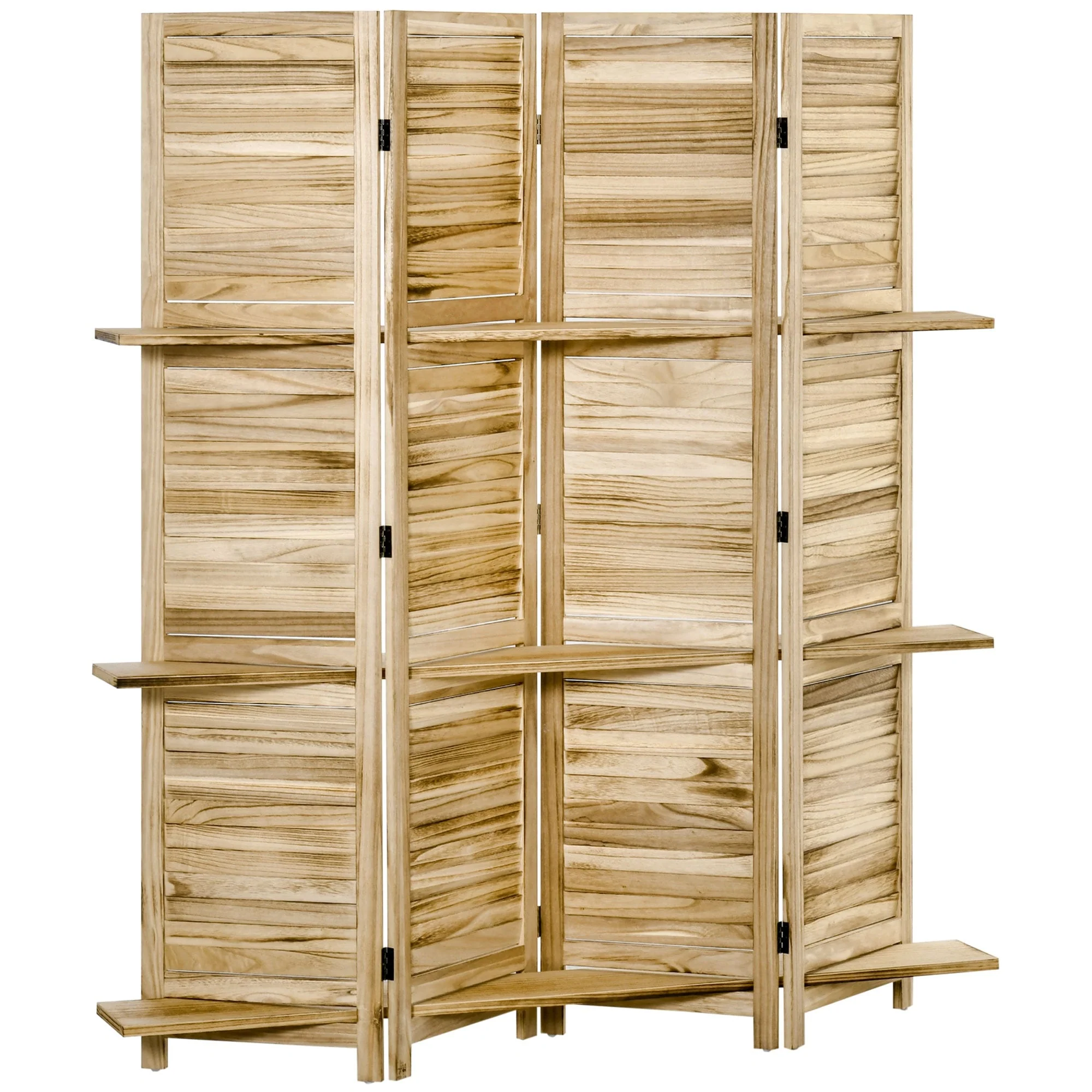 HOMCOM 4-Panel Folding Room Divider, 5.5 Ft Tall Freestanding Privacy Screen Panels for Indoor Bedroom - 63.75