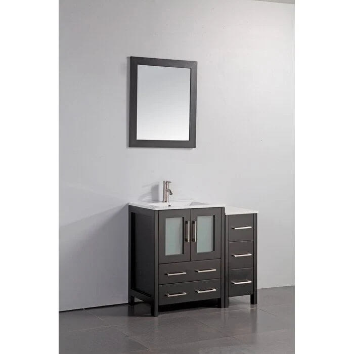 Vanity Art 36-Inch Single Sink Bathroom Vanity with Top & Free Mirror - 36 X 18.1 X 35.8