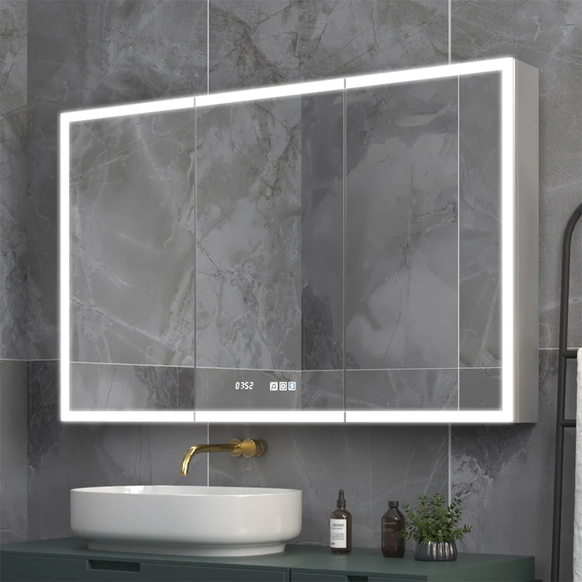 ExBrite Led Lighted Medicine Cabinet Recessed or Surface with Mirrors