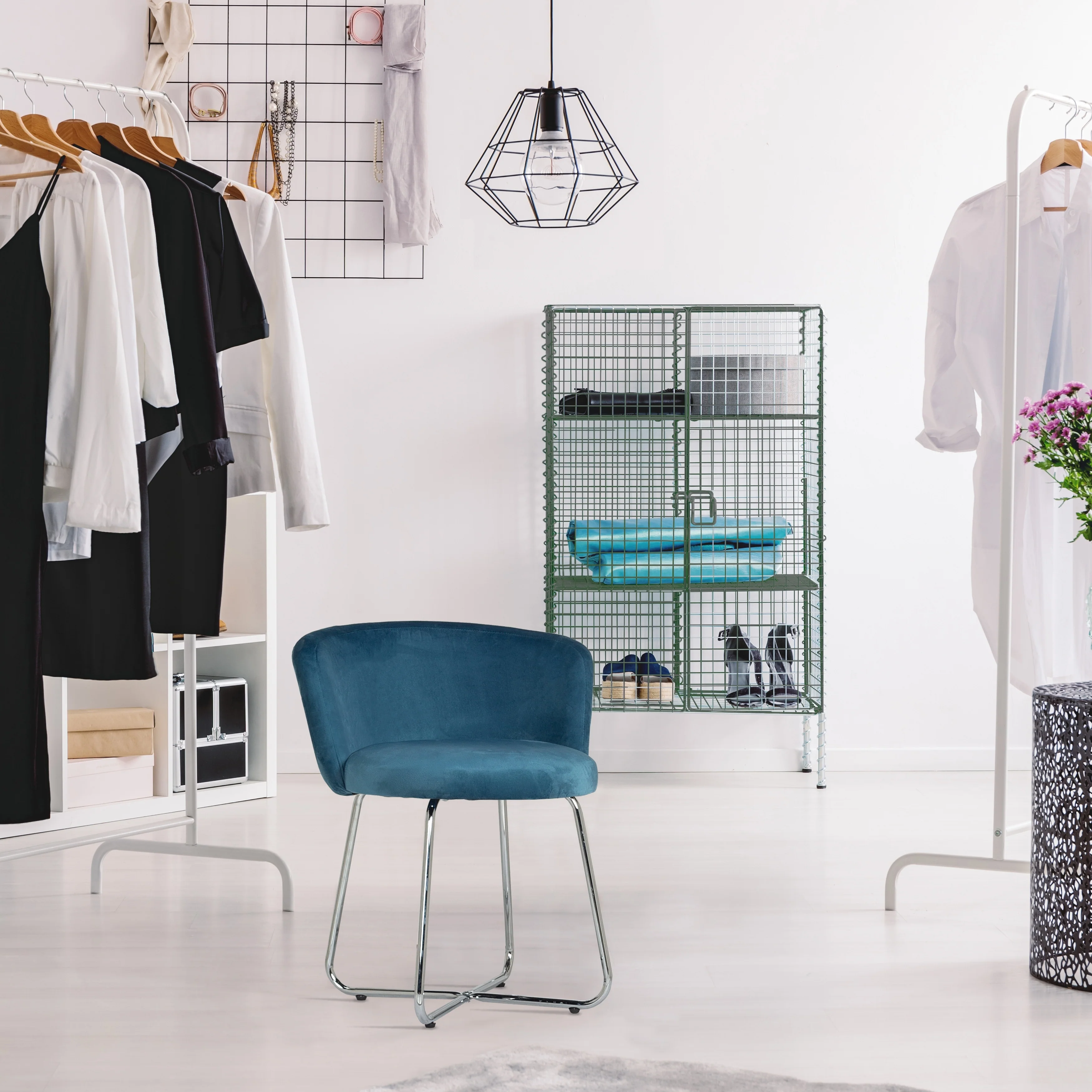 Hillsdale Furniture Marisol Metal Vanity Stool - 25H x 20.75W x 20.75D