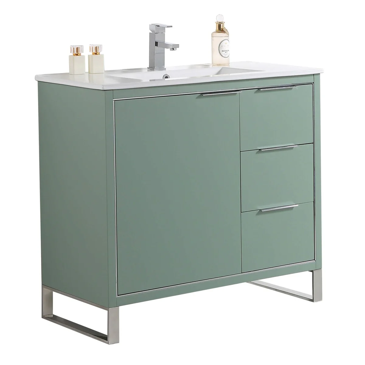 Fine Fixtures Opulence Collection Bathroom Vanity with White Ceramic Sink