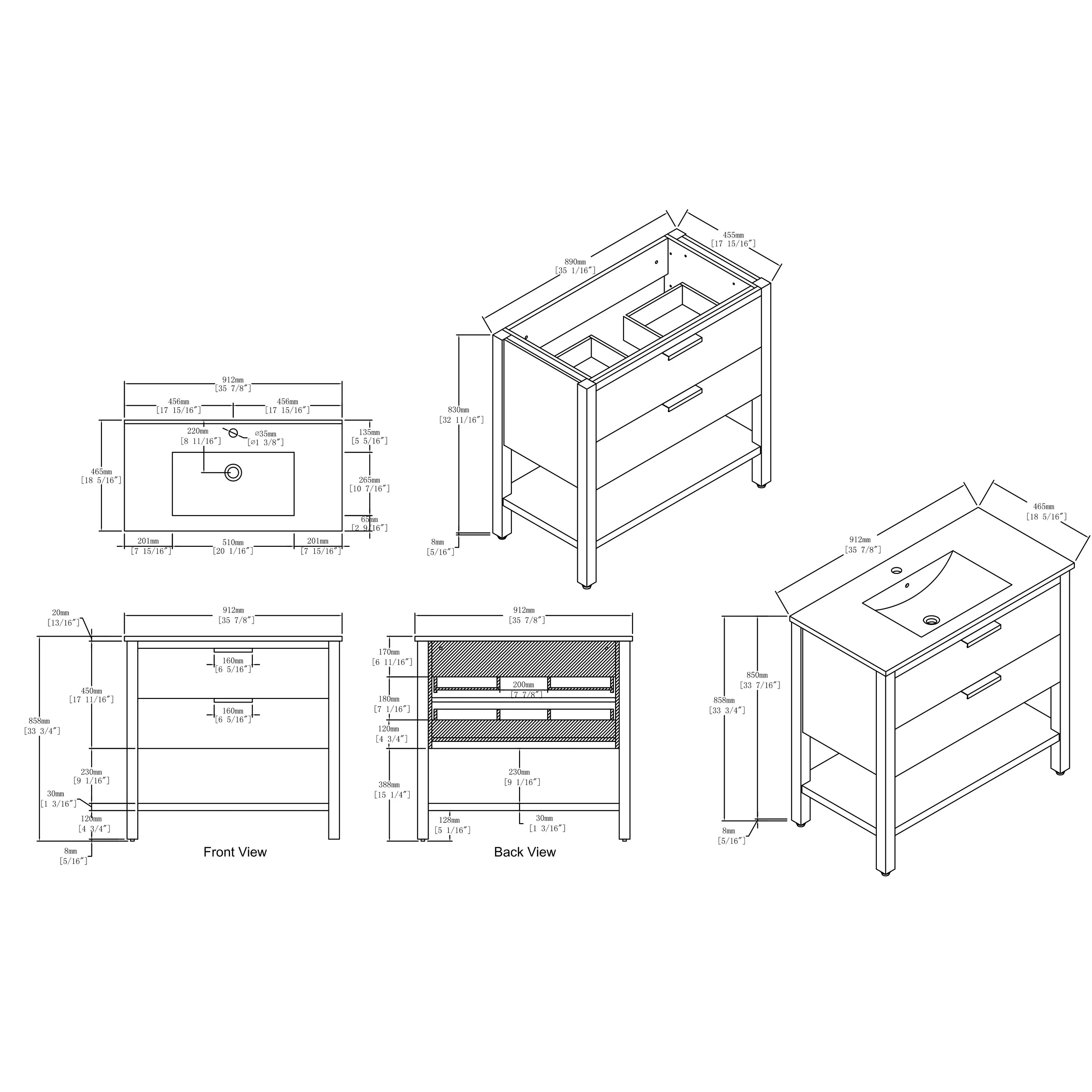 BNK 30/36 Inch Bathroom Vanity With Single Sink,Modern Bathroom Vanities With Soft Close Drawer And Shelf