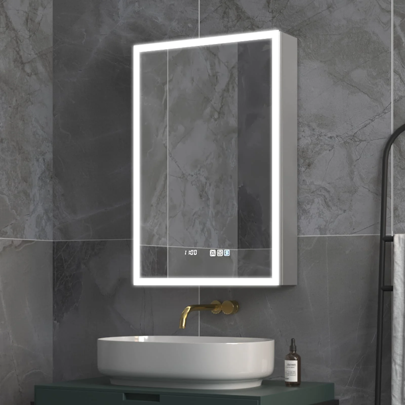 ExBrite Led Lighted Medicine Cabinet Recessed or Surface with Mirrors