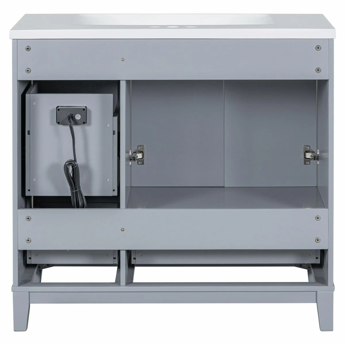 Modern 36-Inch Bathroom Vanity with Resin Sink and Ample Storage