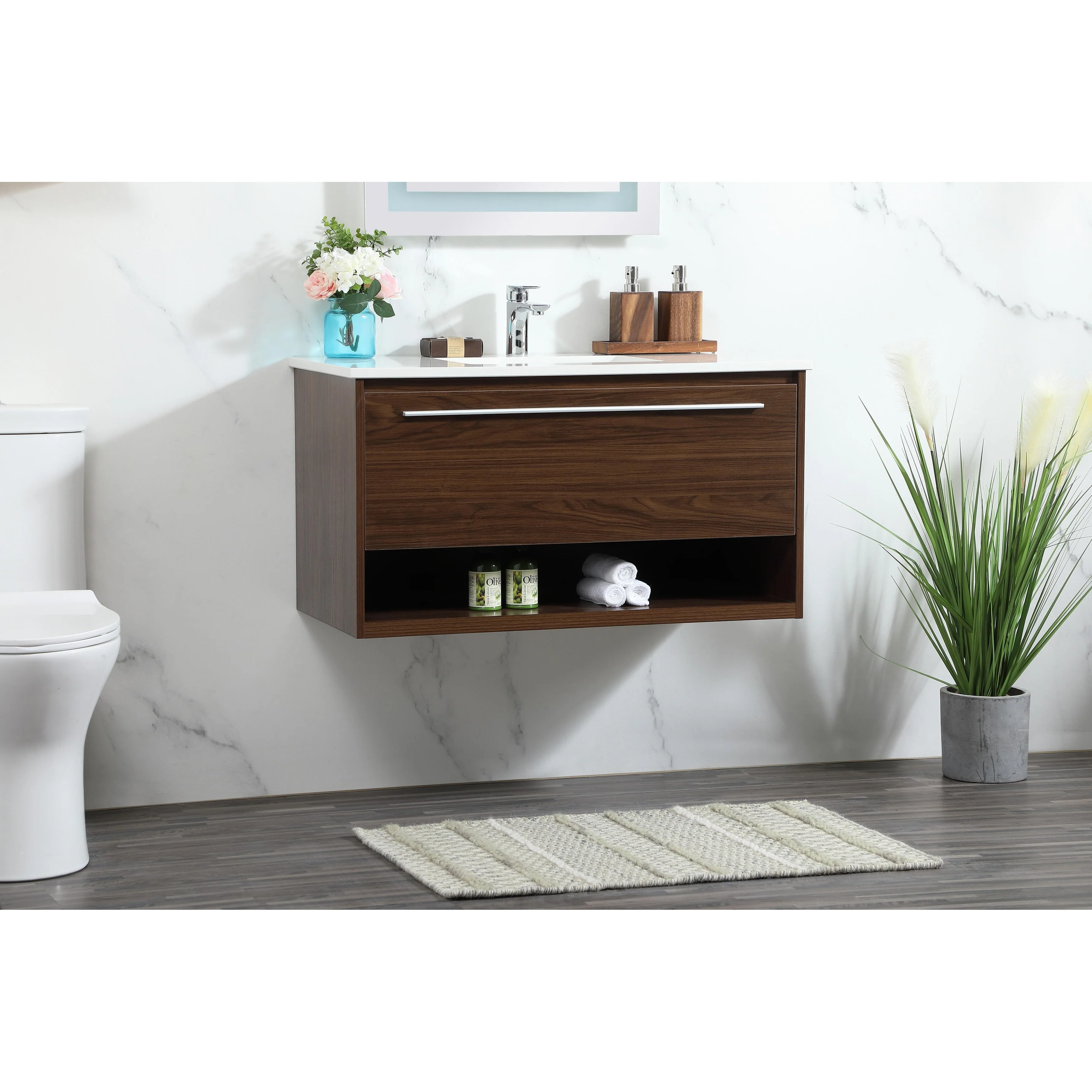 Brush 36 - 48 Inch Single Bathroom Vanity