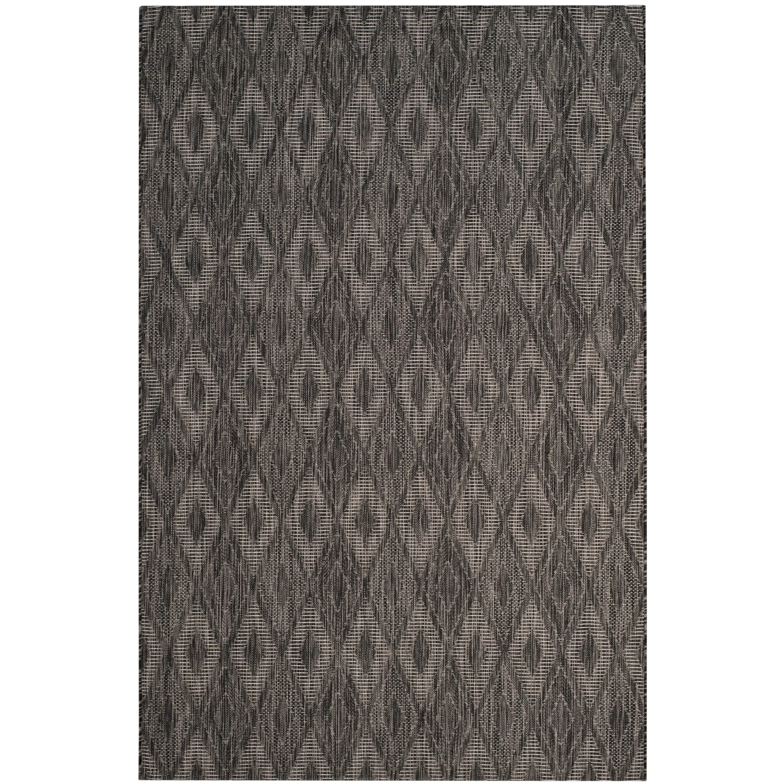 SAFAVIEH Courtyard Marolyn Indoor/Outdoor Waterproof Patio Rug - Black/Black - 4' x 5'7