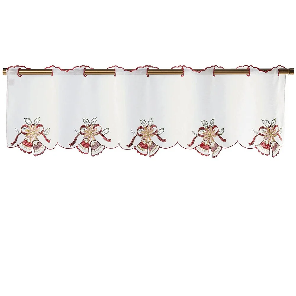 Violet Linen Seasonal Xmas Christmas Holiday Berry Pattern, Embroidered, 60