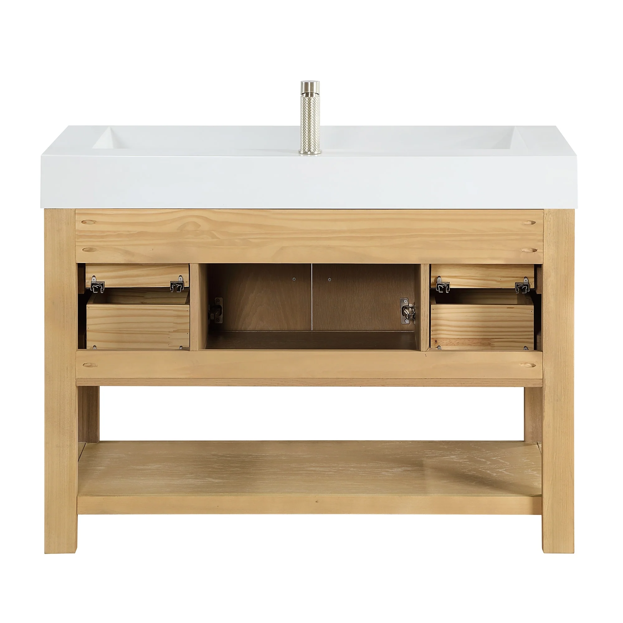 Vera Bath Vanity with Integrated Stone Sink Top and Mirror