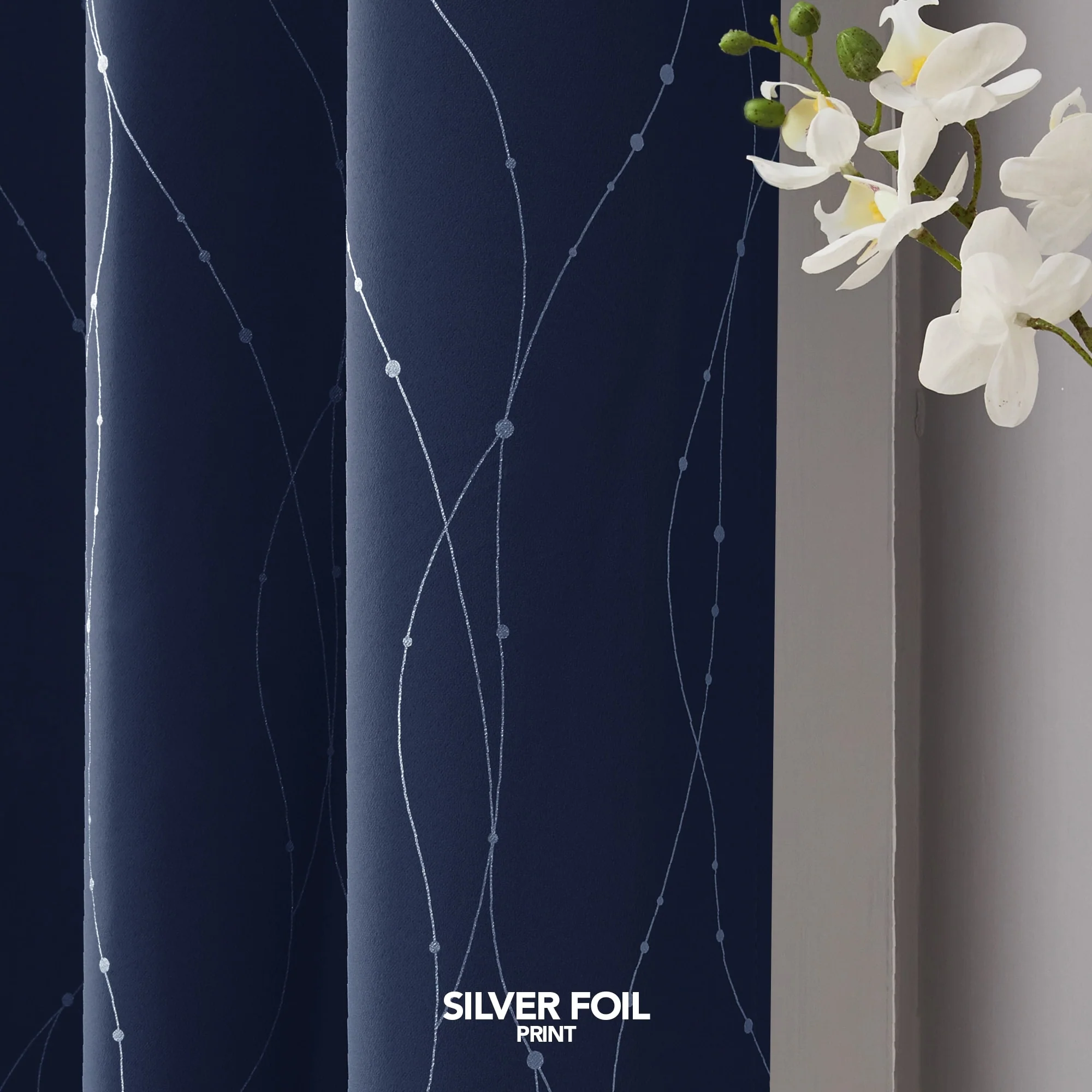 Deconovo Wave Line with Dots 52 Width Curtains Pair(2 Panel)