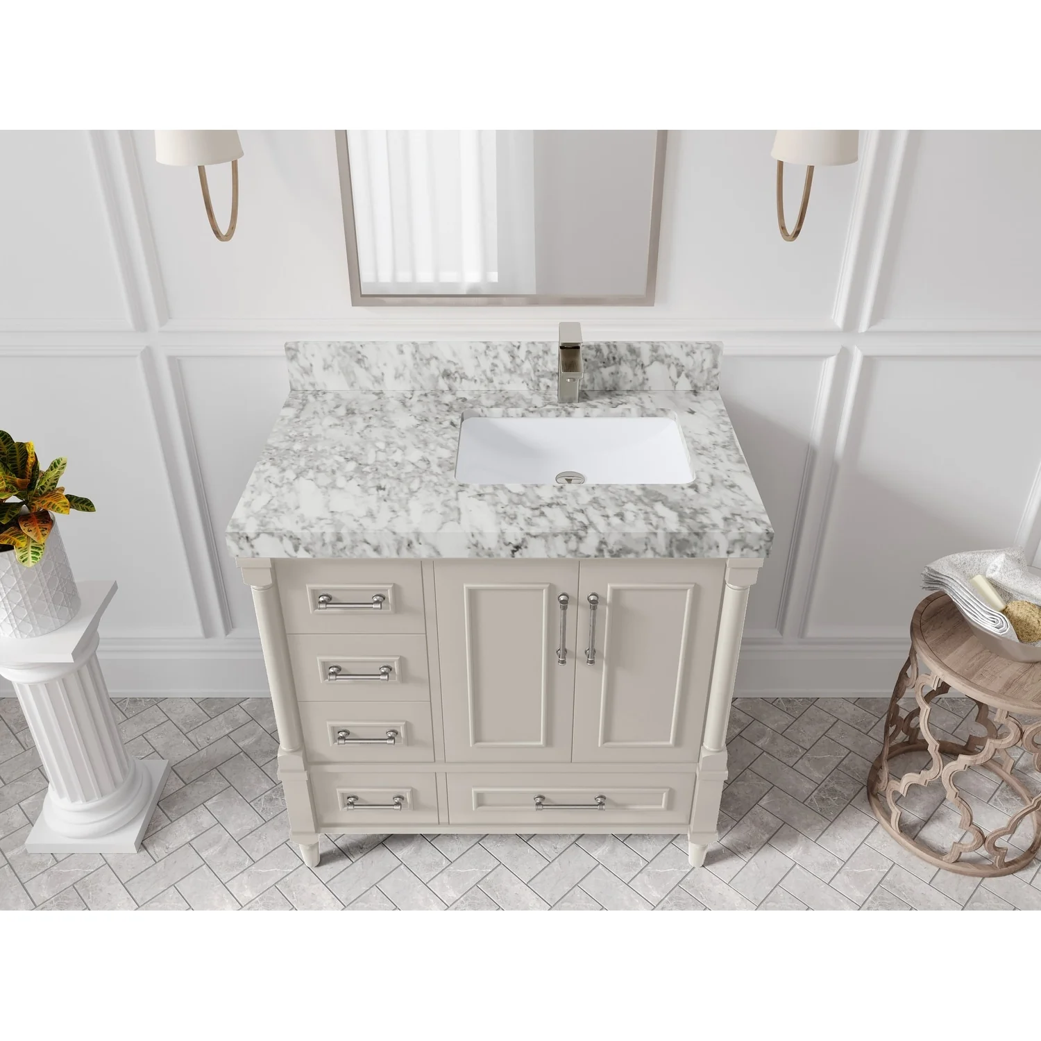 Willow Collections 36 in. W x 22 in. D Aberdeen Right Offset Sink Bathroom Vanity with Countertop