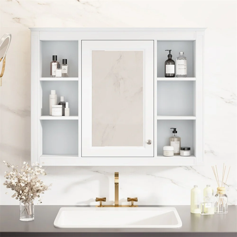 35'' x 27.5'' Medicine Cabinet,Wall Mounted Bathroom Storage Cabinet