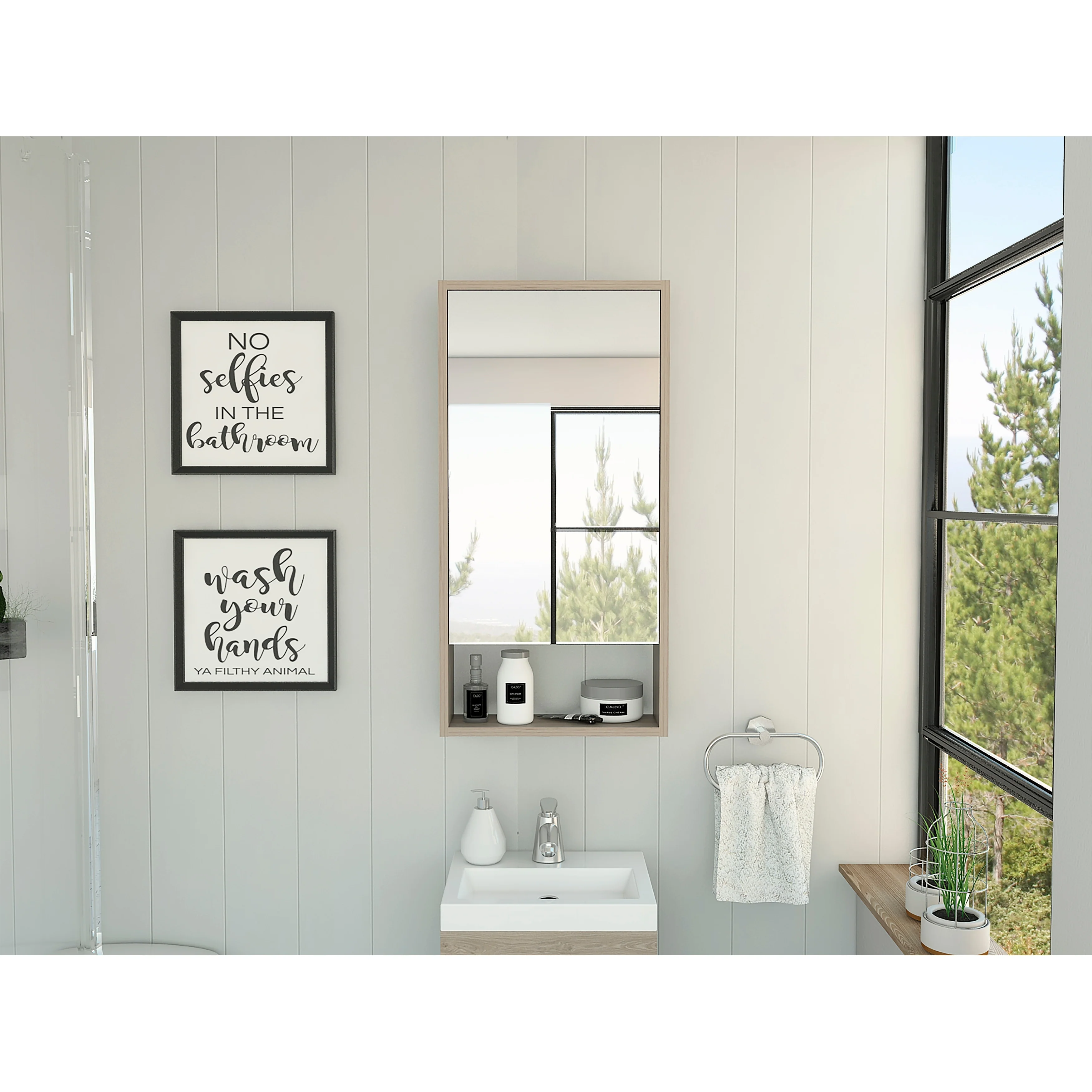 TUHOME Mariana Medicine Cabinet with Large Mirror and Inner Shelf