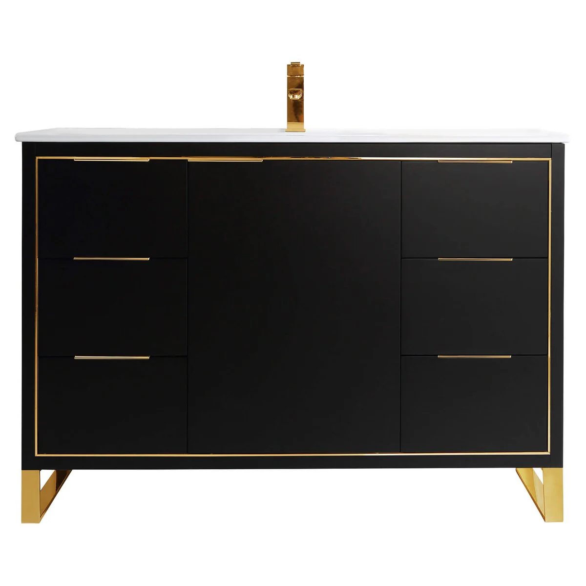 Fine Fixtures Opulence Collection Bathroom Vanity with White Ceramic Sink