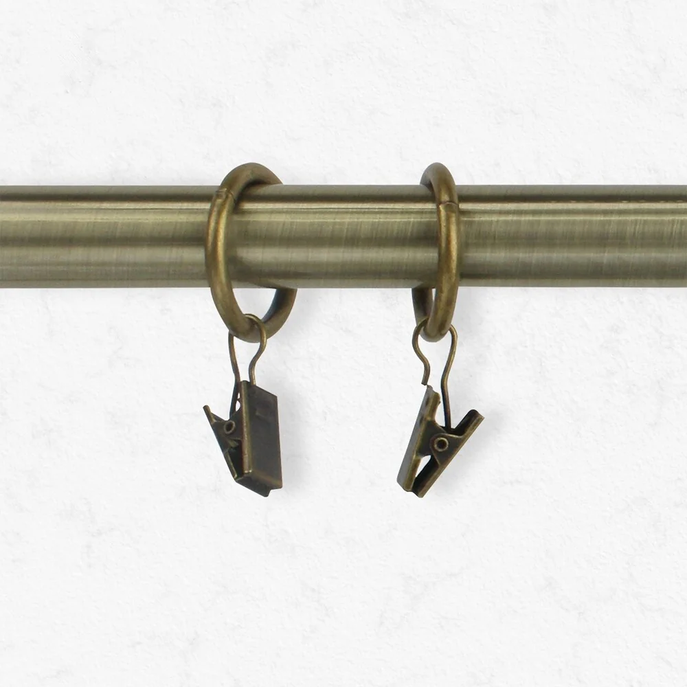 Chicology Clip Rings, Fits Rods 3/4-in. Diameter, Curtain & Drapery Hardware, Essential - Pack of 12
