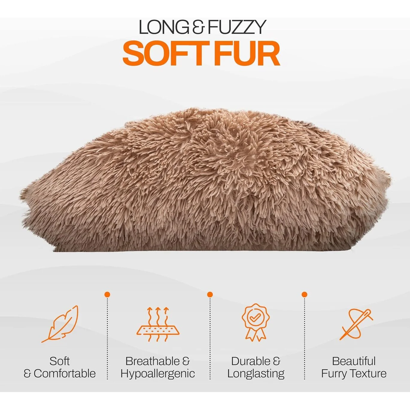 Cheer Collection Shaggy Long Hair Throw Pillows (Set of 2)