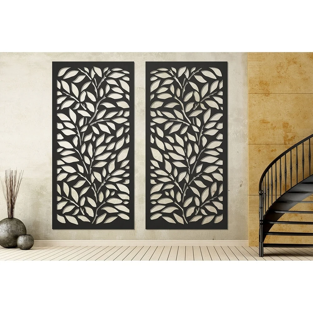 HighlandHome Laser Cut Metal Privacy Fence Screen, 24