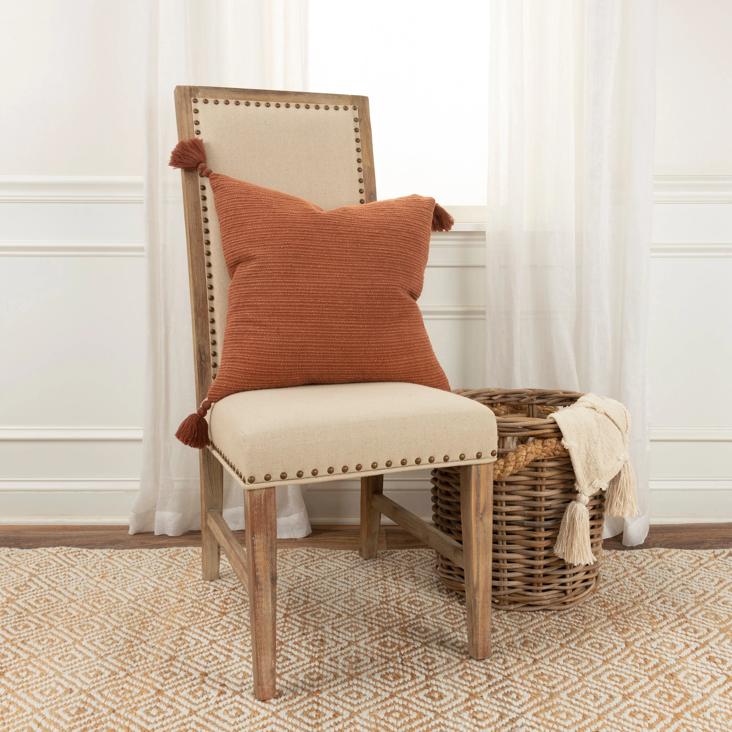 Rizzy Home Solid Stripe Throw Pillow Cover