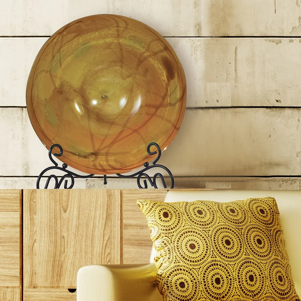 San Luis Hand Blown Art Glass Charger with Stand