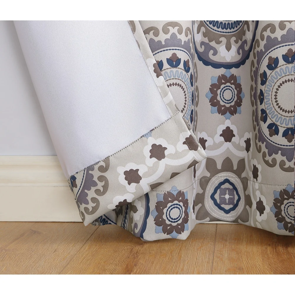 Sun Zero Nepal Global Print Blackout Grommet Curtain Panel, Single Panel
