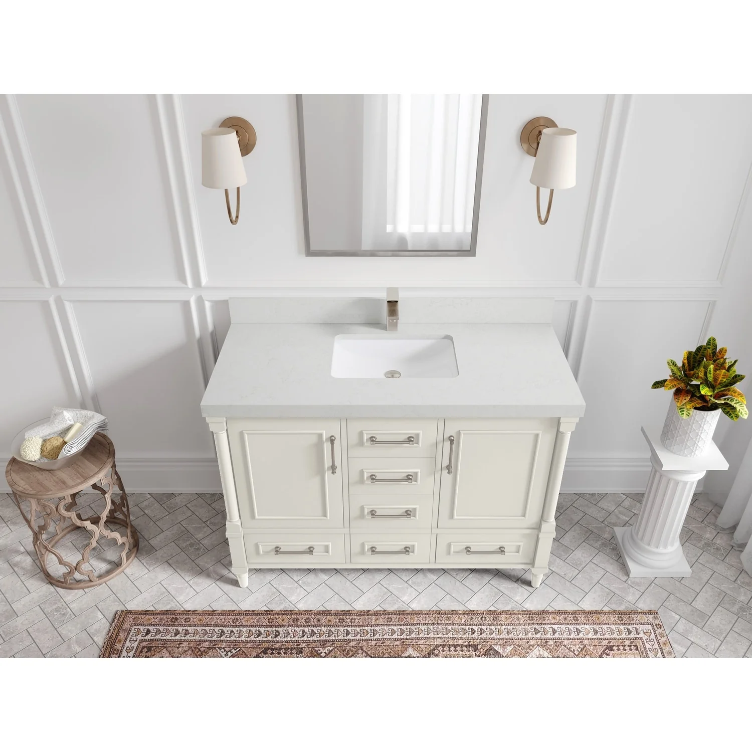 Willow Collections 48 in. W x 22 in. D Aberdeen Single Bowl Sink Bathroom Vanity with Countertop