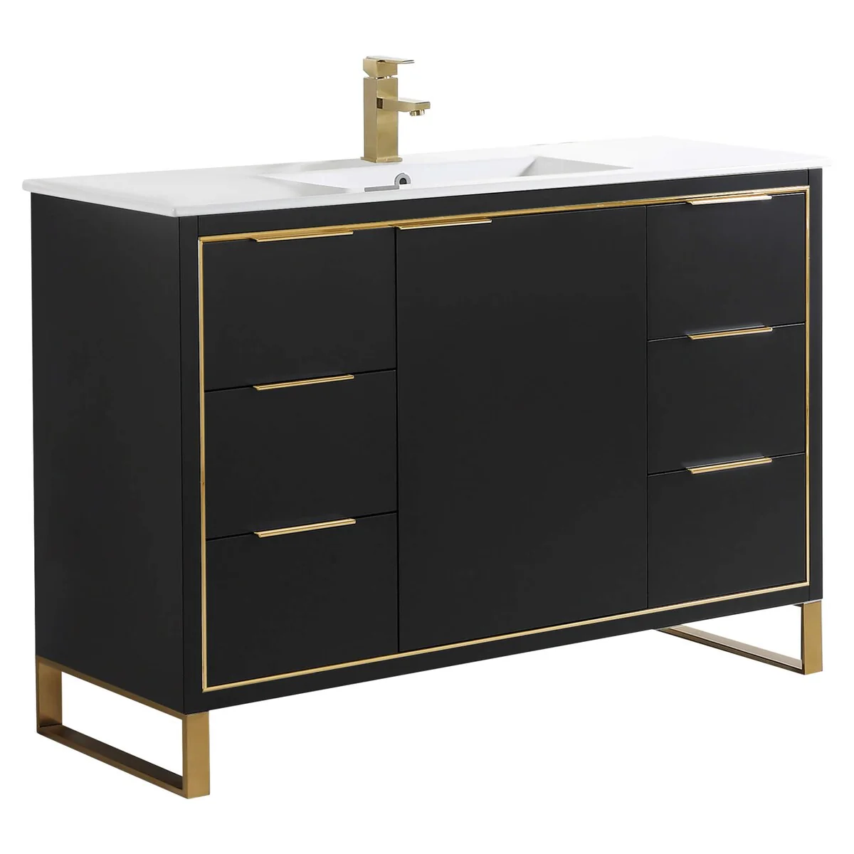 Fine Fixtures Opulence Collection Bathroom Vanity with White Ceramic Sink