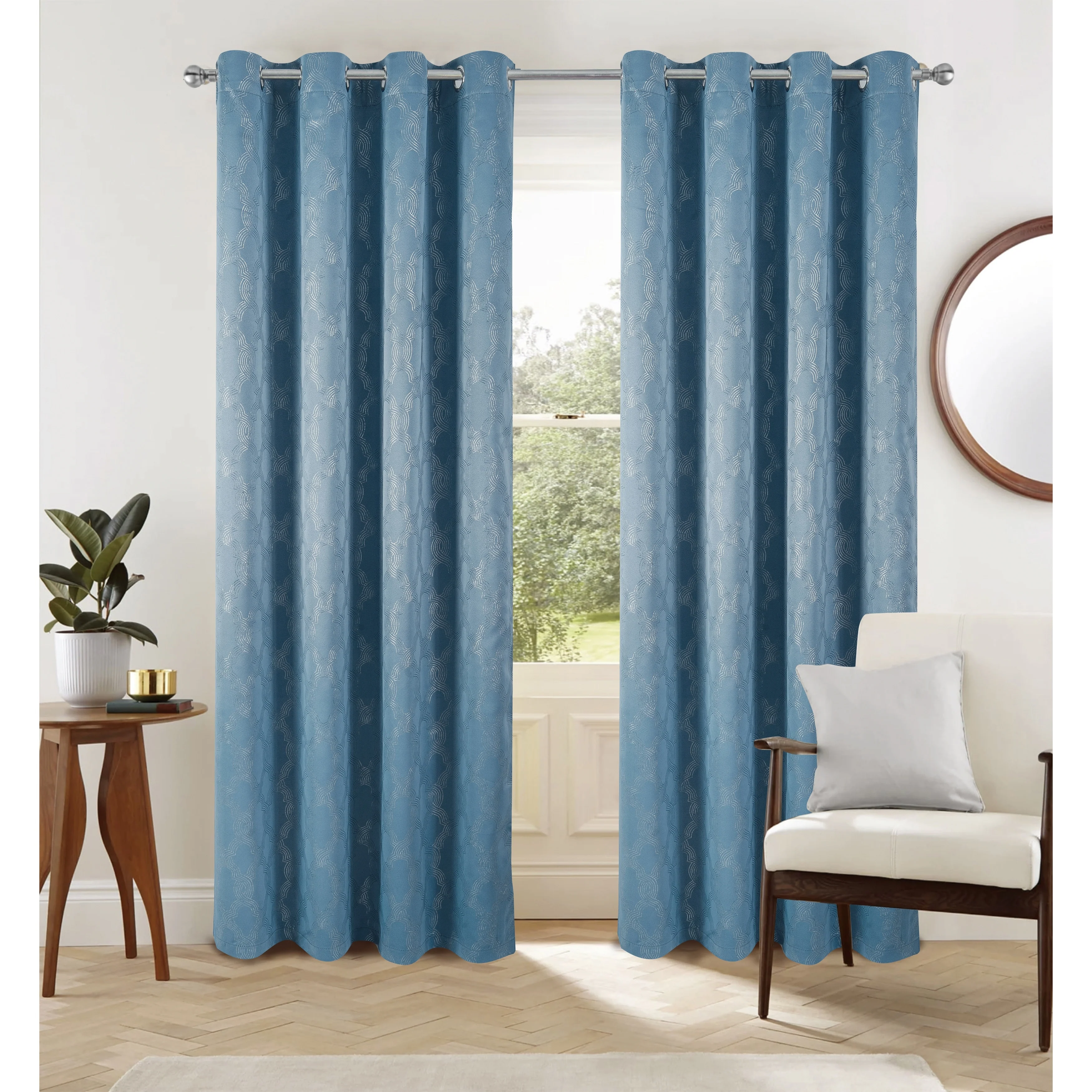 Jansen Geometric Blackout Window Curtain Panel 90 inches