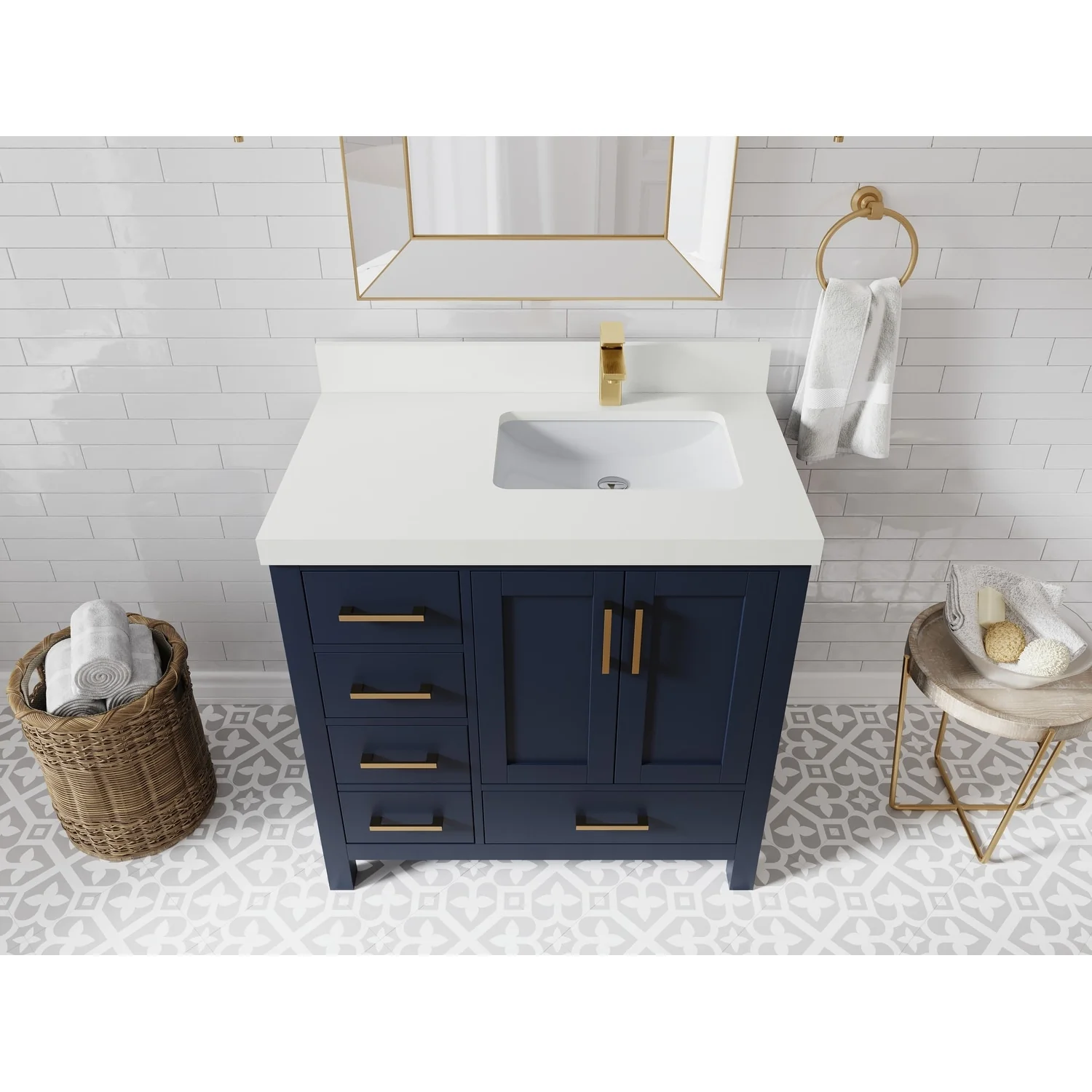 Willow Collections 36 in. W x 22 in. D Malibu Right Offset Sink Bathroom Vanity with Countertop