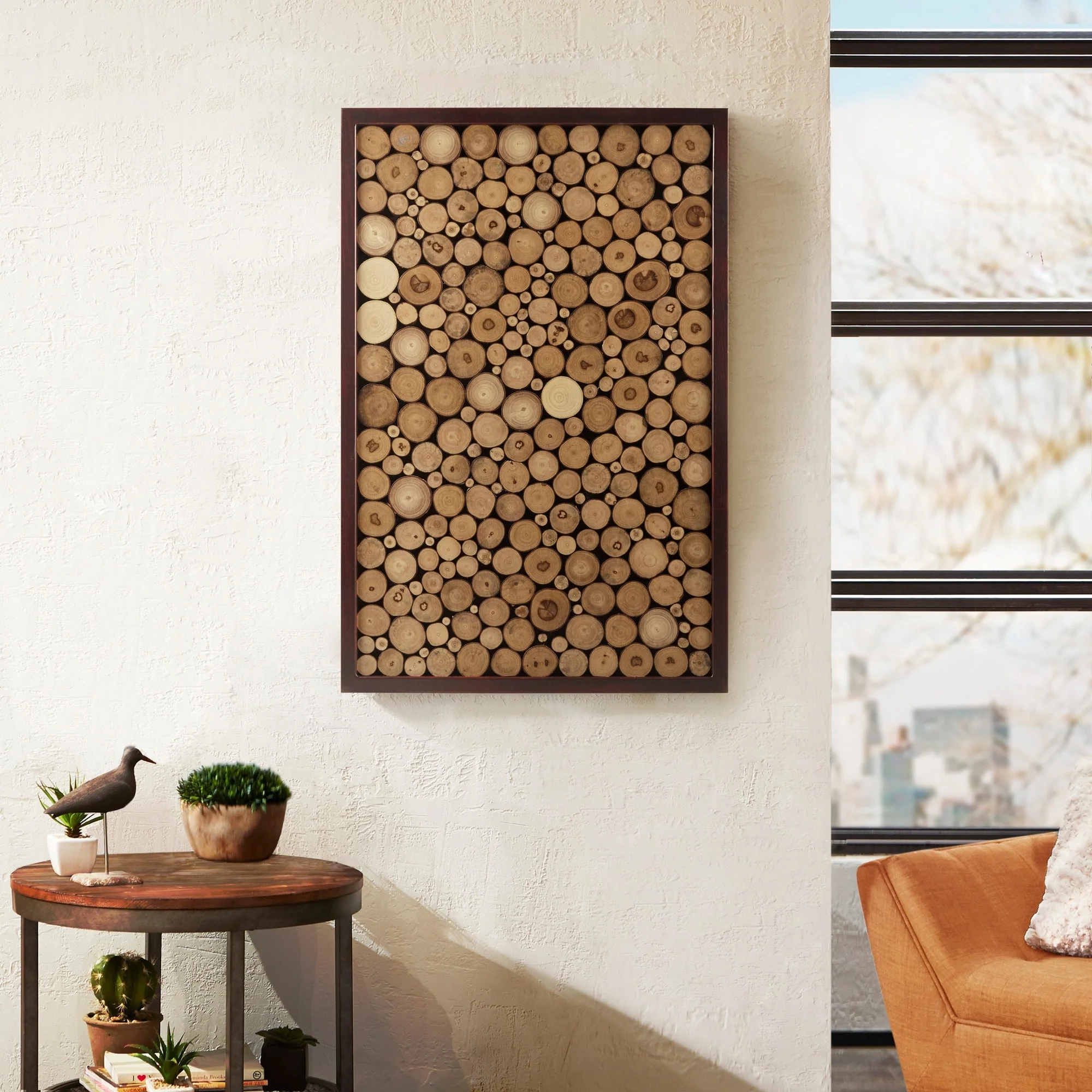 INK+IVY Topi Natural Wood Slice Mosaic Wall Decor