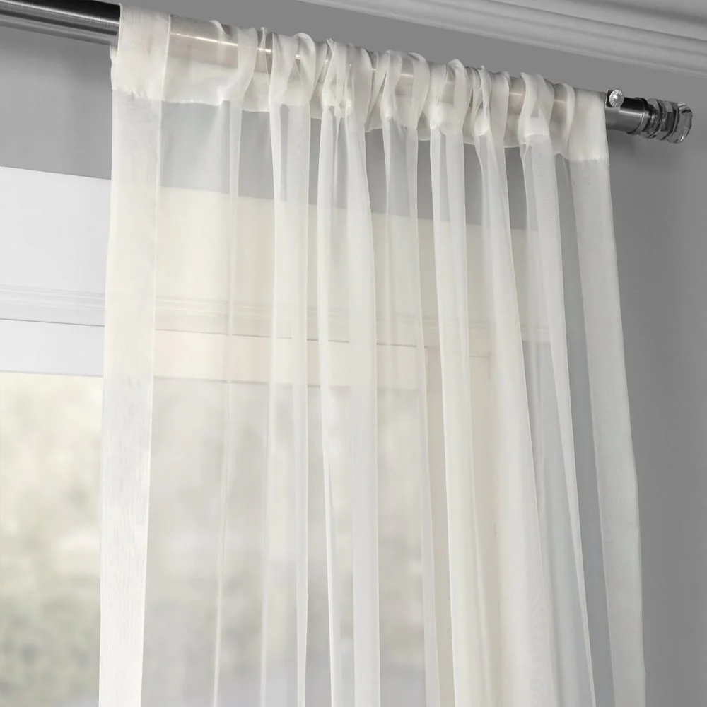 Exclusive Fabrics Voile Poly Sheer Curtain Panel Pair (2 Panels)